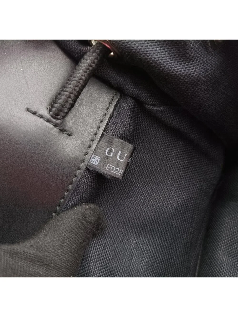 Gucci GG Supreme Black Gray Navy Red Leather Backpack